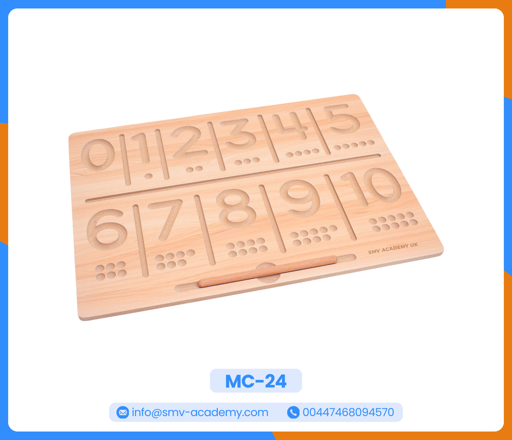 لوحة تتبع الأرقام الإنجليزية - English Numbers Tracing Board